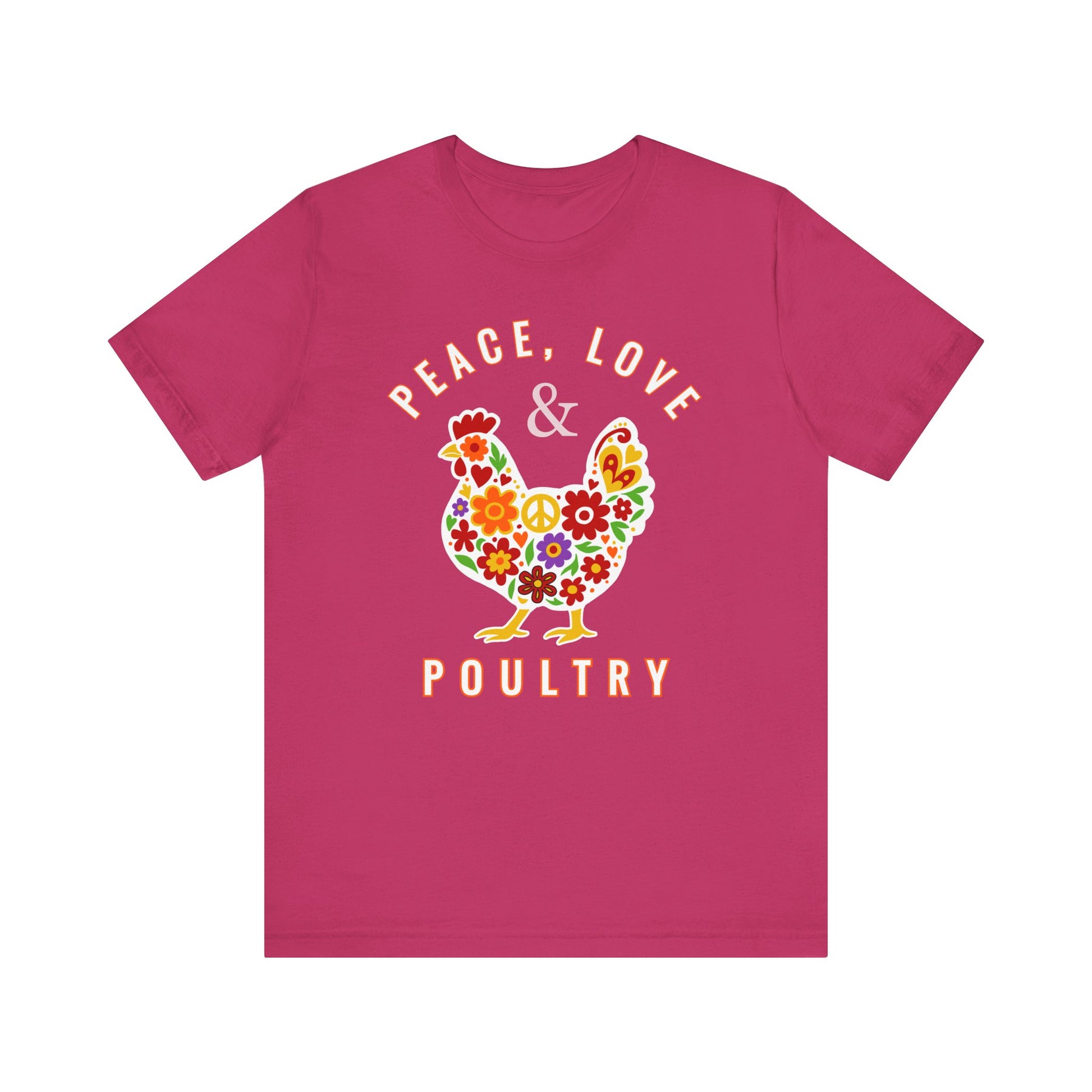 Peace, Love & Poultry – Flower Power Chicken T-Shirt by Yay Chickens!™