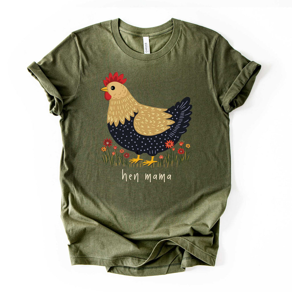 Hen Mama Chicken Shirt | Chic Farmhouse T-Shirt for Chicken Moms