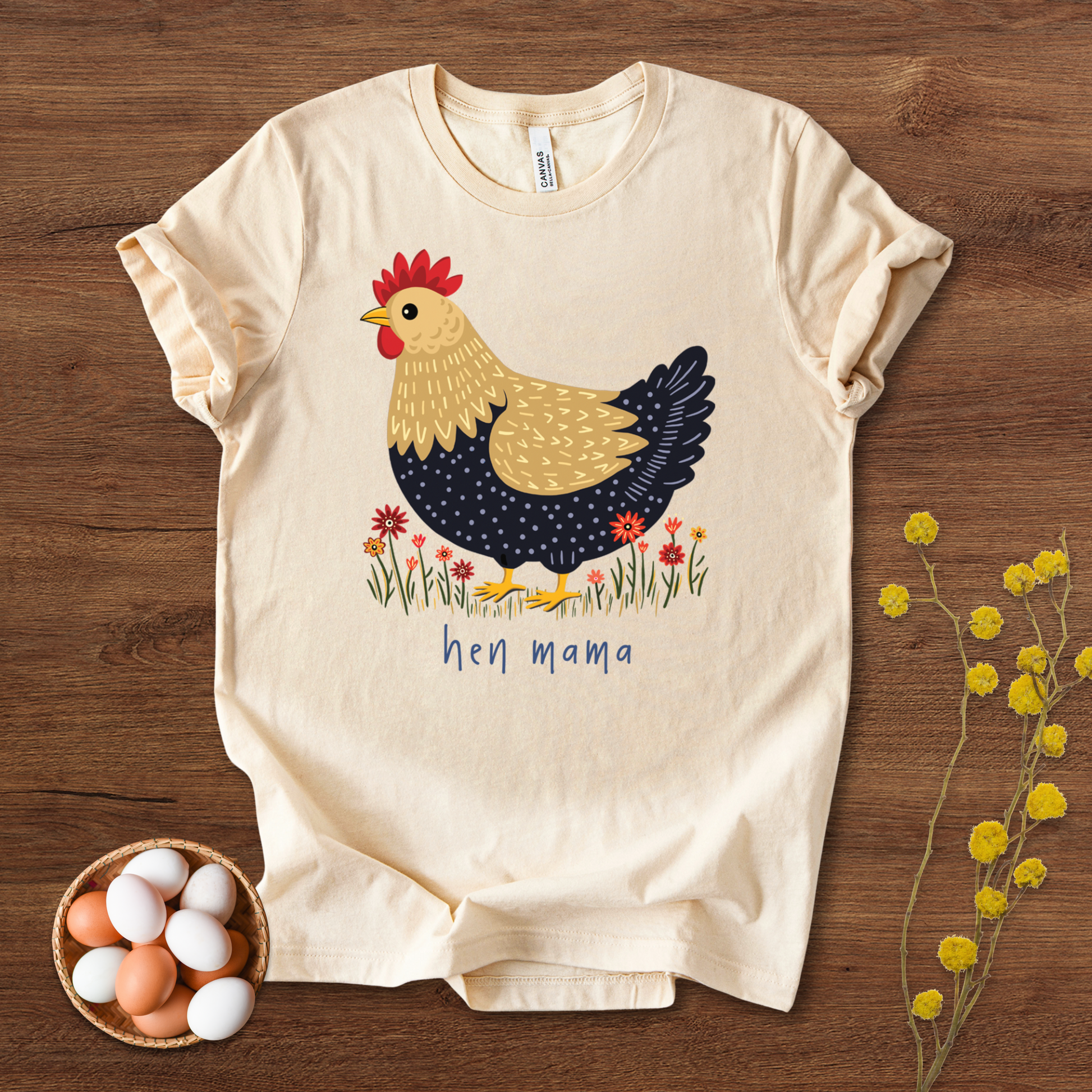 Hen Mama Chicken Shirt | Chic Farmhouse T-Shirt for Chicken Moms