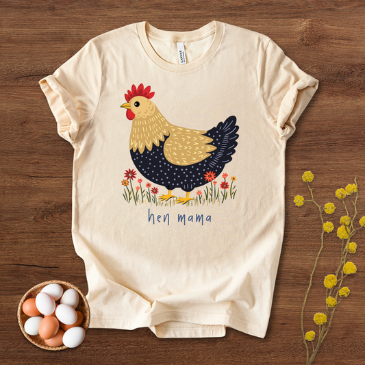 Hen Mama Chicken Shirt | Chic Farmhouse T-Shirt for Chicken Moms