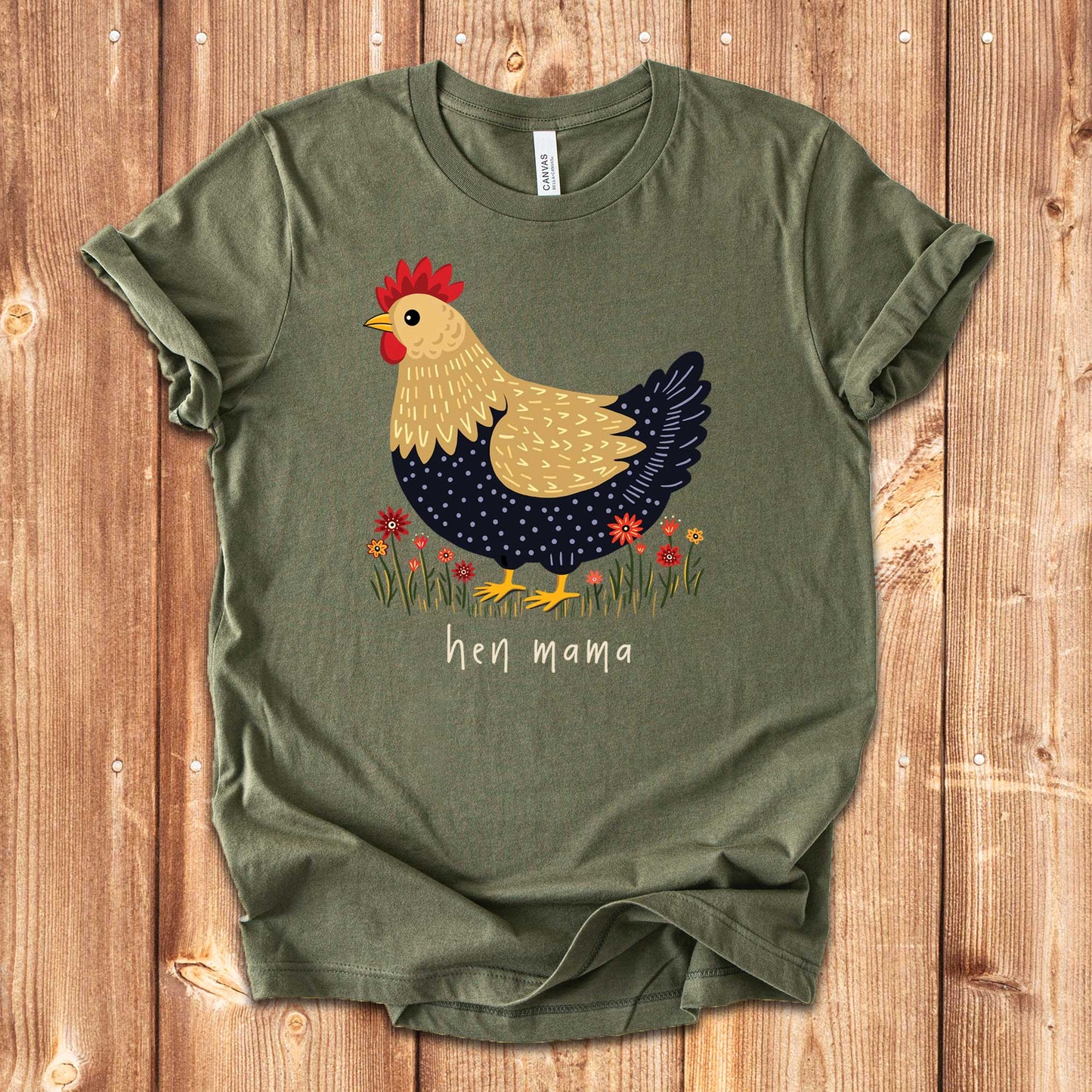 Hen Mama Folk Art Chicken Shirt