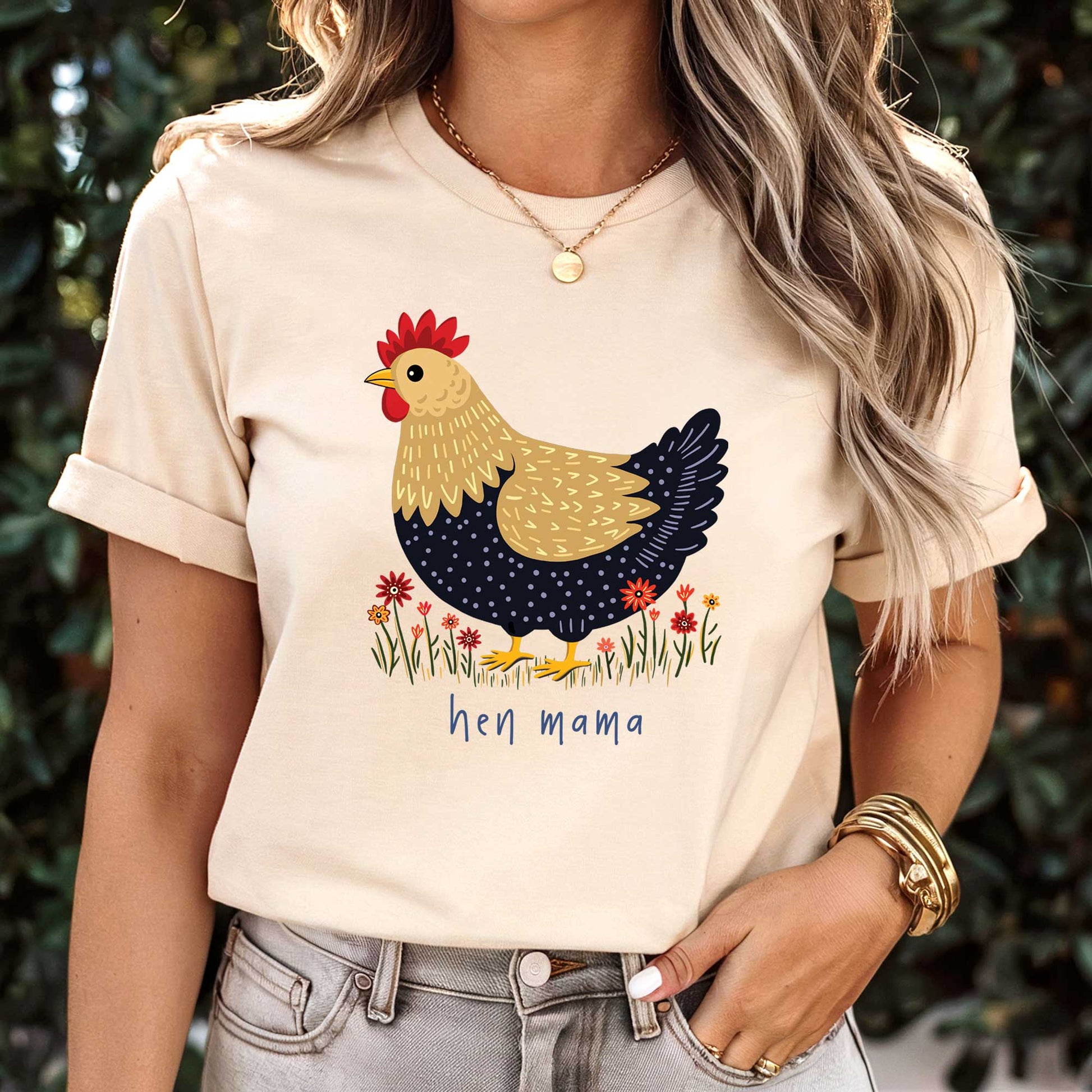 Hen Mama Chicken Shirt | Chic Farmhouse T-Shirt for Chicken Moms