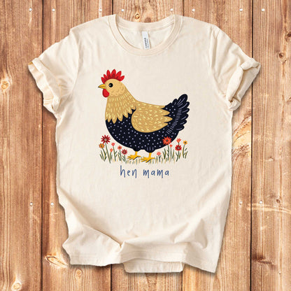 Hen Mama Folk Art Chicken Shirt