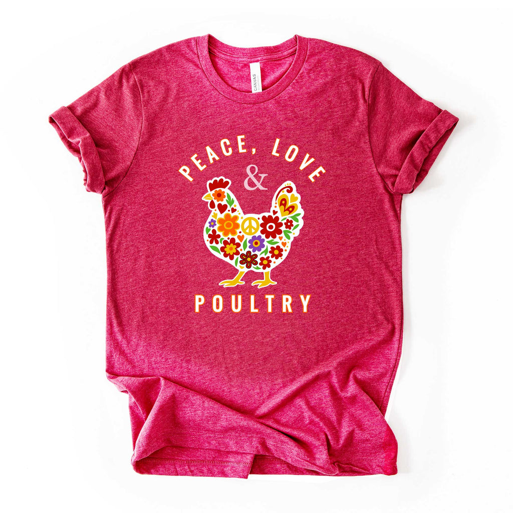 Peace, Love & Poultry – Flower Power Chicken T-Shirt by Yay Chickens!™