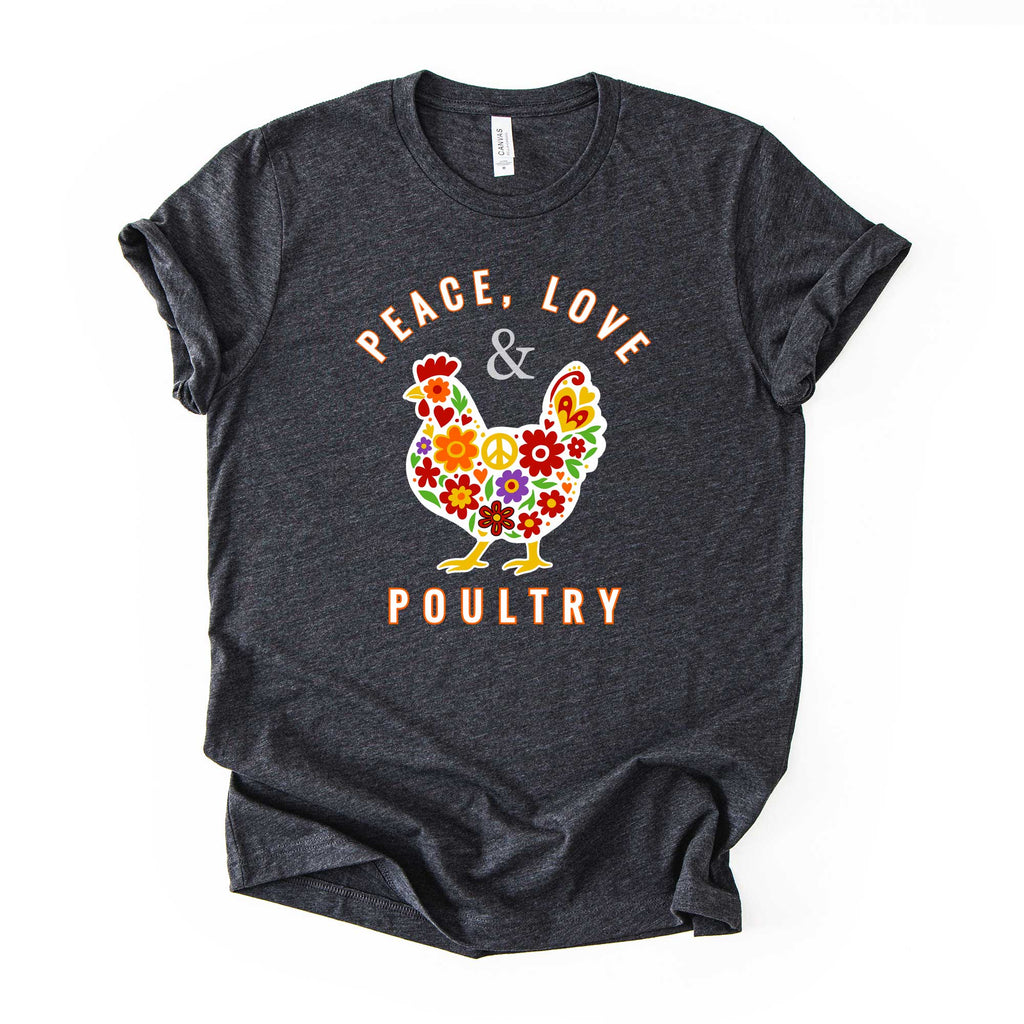 Peace, Love & Poultry – Flower Power Chicken T-Shirt by Yay Chickens!™