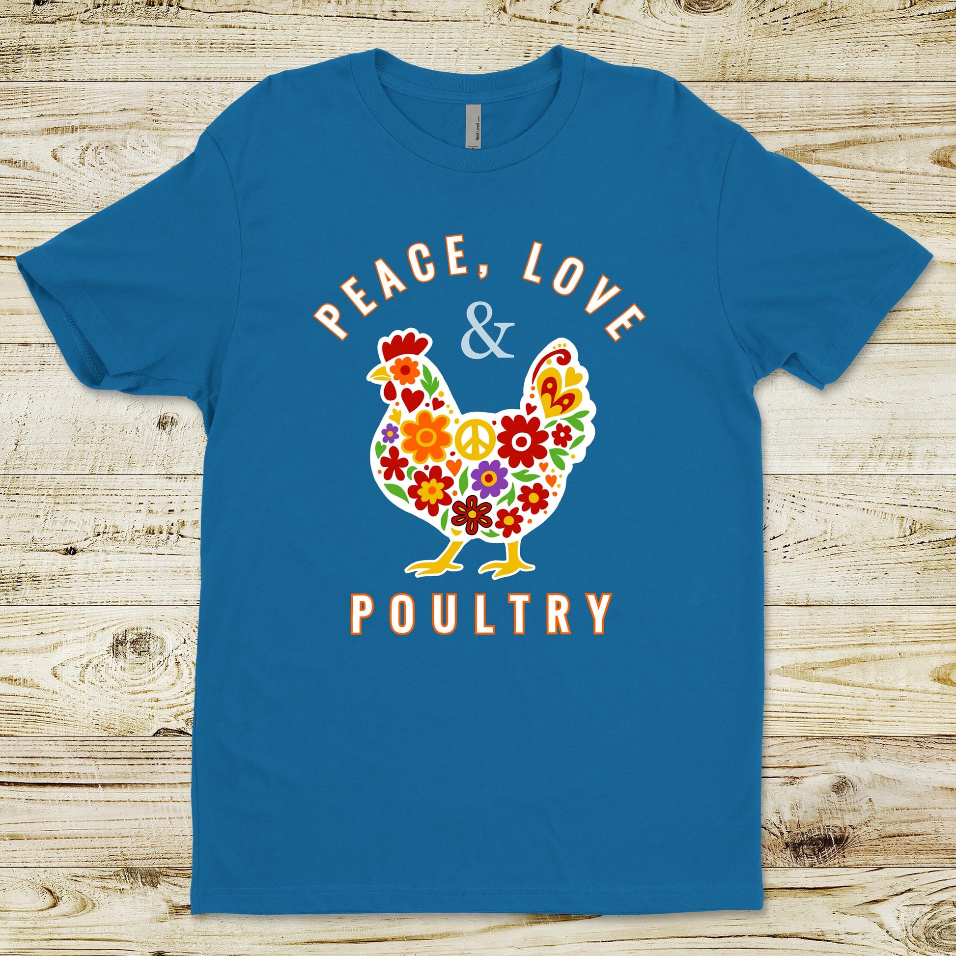 Peace, Love & Poultry – Flower Power Chicken T-Shirt by Yay Chickens!™